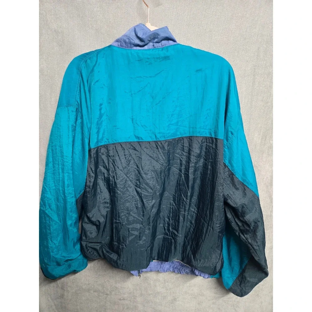 Vintage Cherokee Colorblock Windbreaker Jacket Teal Purple Navy XL 90s Retro